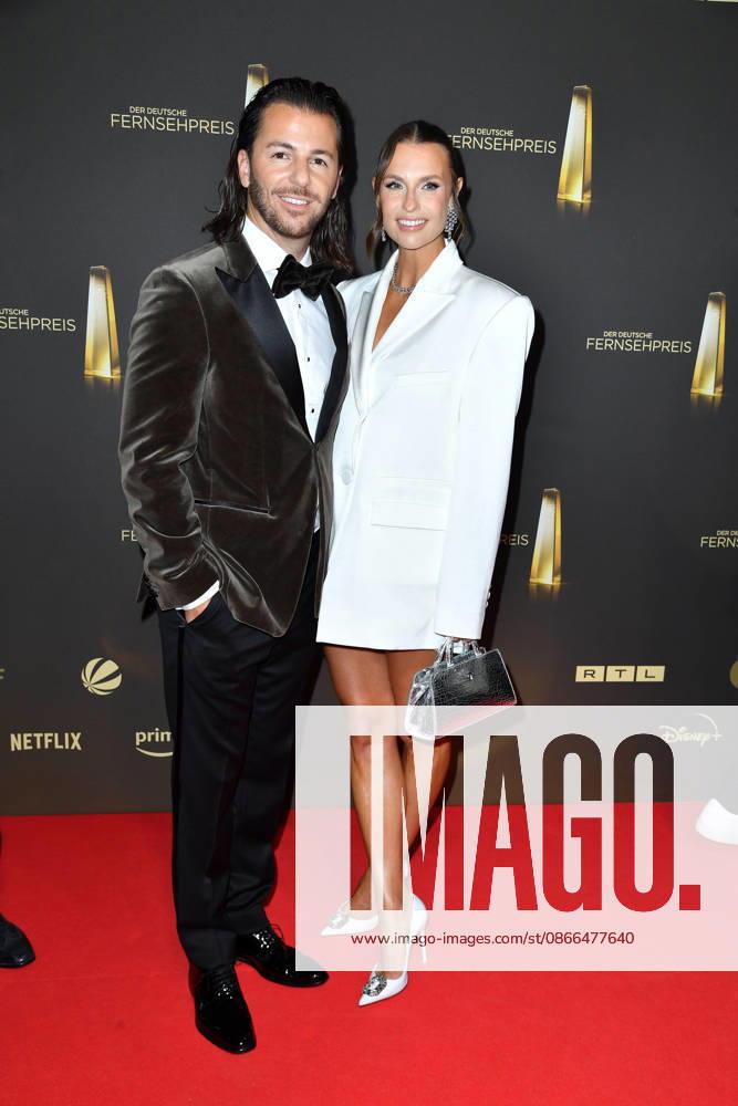 Riccardo Basile and Laura Wontorra at the German Television Awards ceremony at the Confex Center in Cologne on September 9, 2026