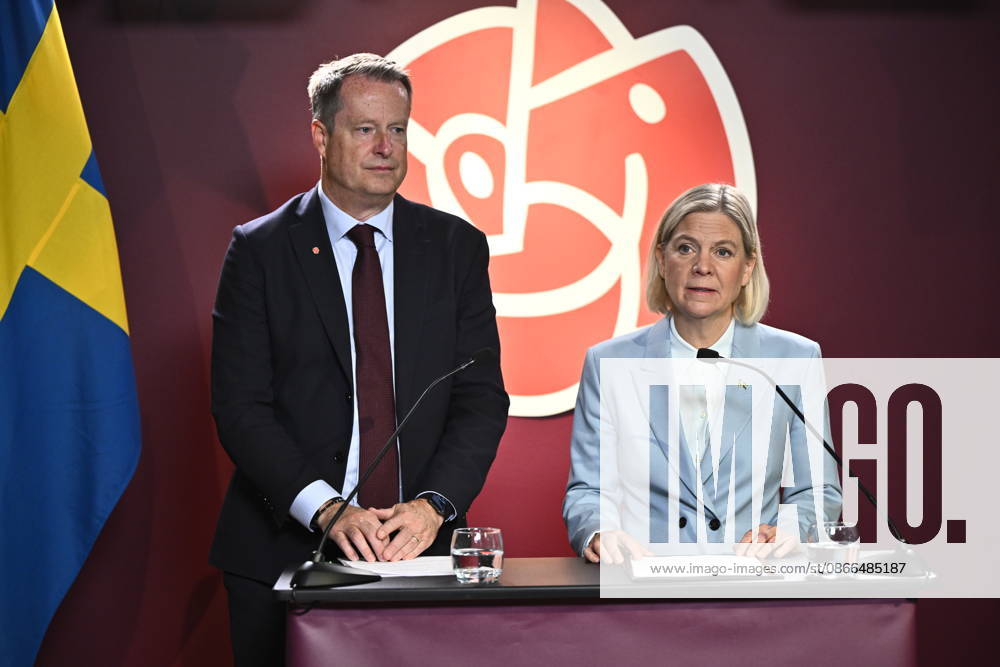 STOCKHOLM, SWEDEN 20260910 Social Democrats Anders Ygeman (S) and Magdalena Andersson (S) during a press conference on improving school performance STOCKHOLM, SWEDEN