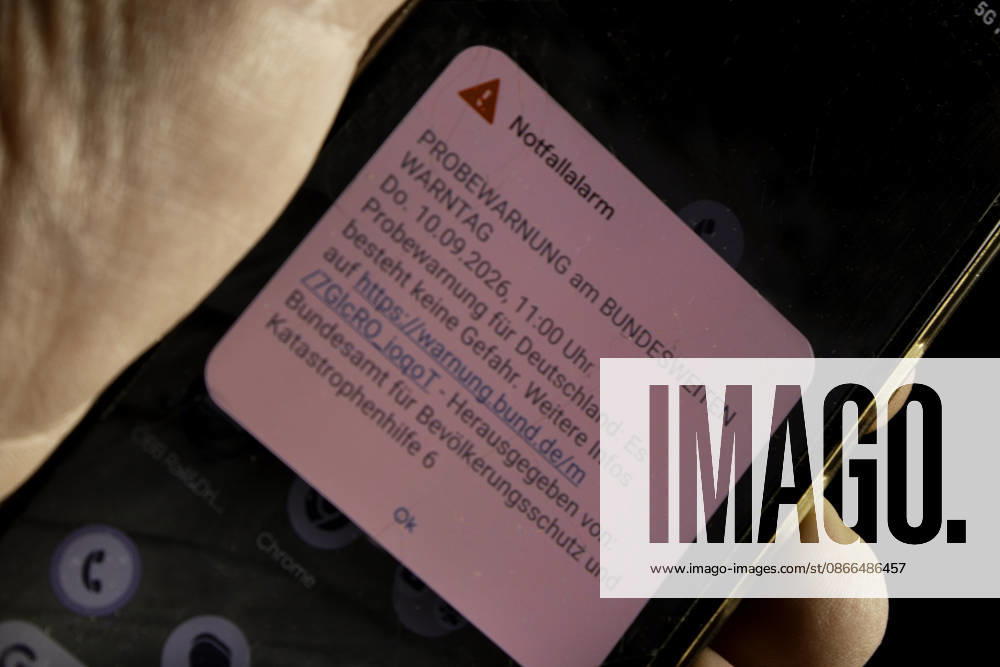 Cell Broadcast Alert on Smartphones During the 2026 National Warning Day A test cell broadcast alert will