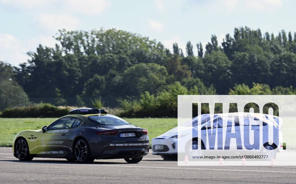 Self Driving System By Aidoptation SINT-TRUIDEN, BELGIUM - SEPTEMBER 10: Demonstration of the autonomous driving system developed by the Belgian high-tech company Aidoptation. Aidoptation has obtained authorization to test a fully autonomous Level 4 driving system on Belgian highways at speeds of up to 120 km h. Testing began on the E313 and E314, and the car has already traveled nearly 200 km on the highway. on September 10, 2026 in Sint-Truiden, Belgium, 10 09 2026 Sint-Truiden Belgium