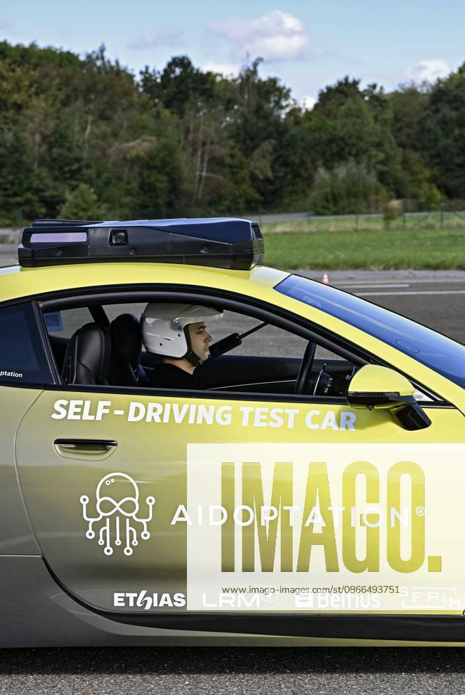 Self Driving System By Aidoptation SINT-TRUIDEN, BELGIUM - SEPTEMBER 10: Demonstration of the autonomous driving system developed by the Belgian high-tech company Aidoptation. Aidoptation has obtained authorization to test a fully autonomous Level 4 driving system on Belgian highways at speeds of up to 120 km h. Testing began on the E313 and E314, and the car has already traveled nearly 200 km on the highway. on September 10, 2026 in Sint-Truiden, Belgium, 10 09 2026 Sint-Truiden Belgium