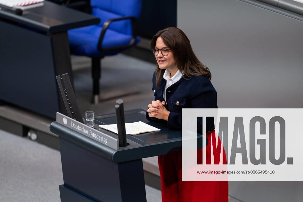 Germany, Berlin, 93rd session of the German Bundestag in the plenary hall of the Reichstag building. Anna Aeikens (CDU CSU) stands at the lectern and speaks.