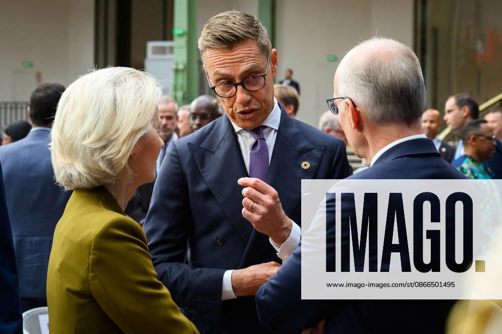 SIE International Space Summit - Paris Ursula von der Leyen, President of the European Commission, Alexander Stubb, President of Finland, and Luc Frieden, Prime Minister of Luxembourg, attend the International Space Summit at Grand Palais in Paris, France on September 10, 2026. Photo by Eric Tschaen Pool ABACAPRESS.COM Paris IDF France