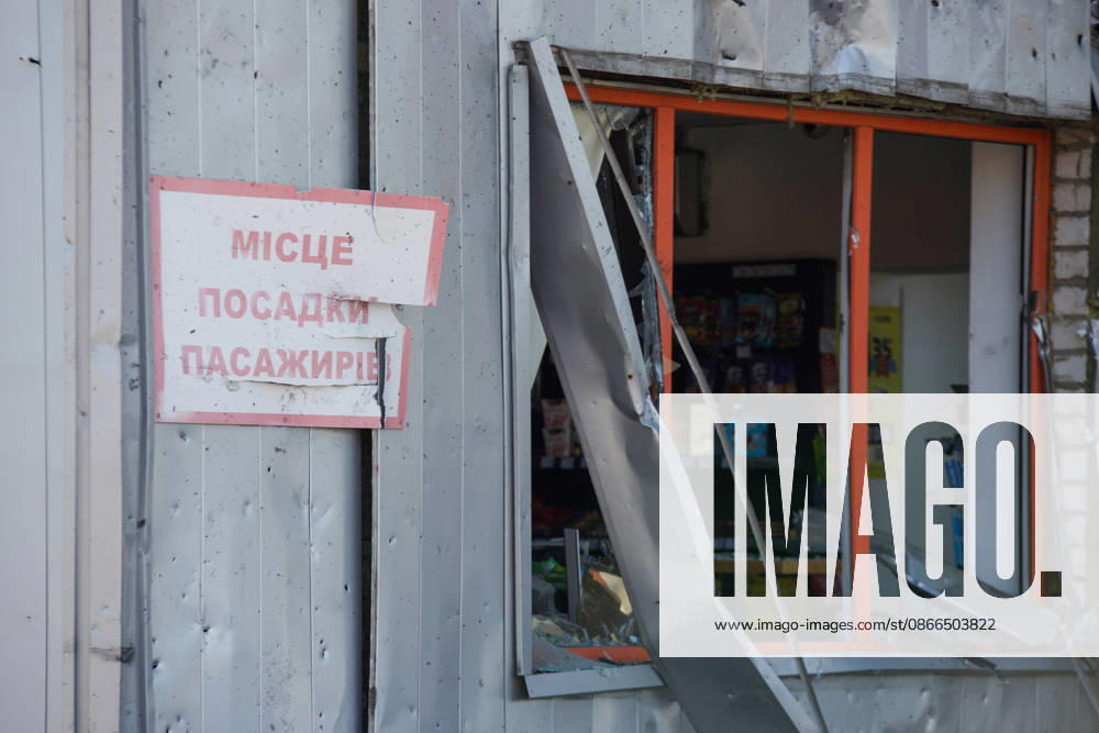 The aftermath of a Russian drone strike on a petrol station is pictured in the Holosiivskyi district of Kyiv, Ukraine, September 10, 2026. Russian forces targeted the petrol station, injuring four people. A car caught fire on the premises, and a public transport stop was also damaged. (Photo by Marianna Kotyk Ukrinform) Russian drone strikes petrol station in Kyiv’s Holosiivskyi district