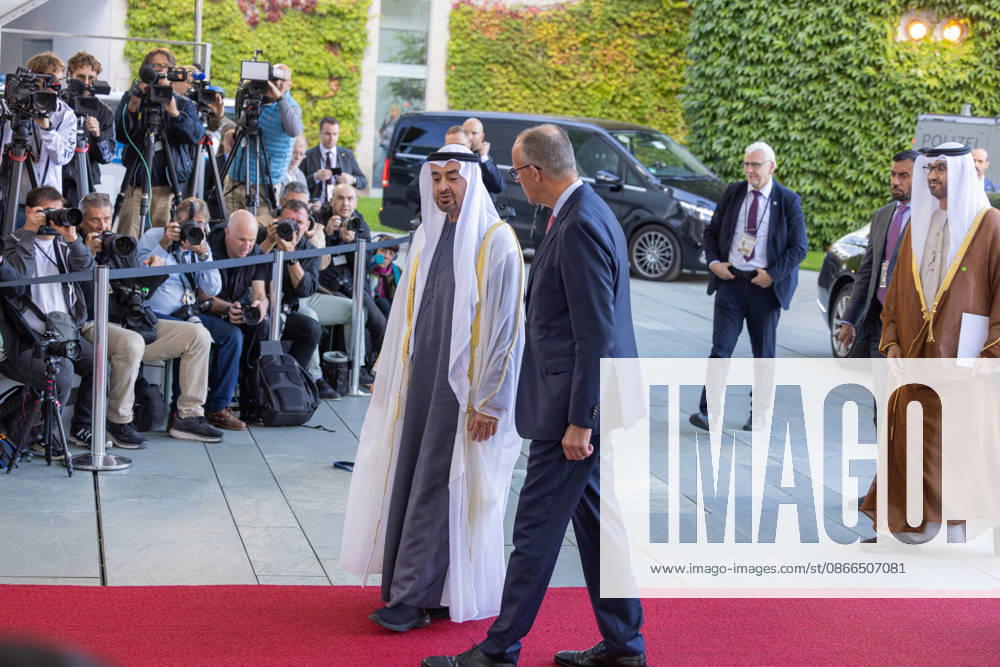 State Visit by His Highness the President of the United Arab Emirates, Sheikh Mohammed bin Zayed Al Nahyan, to the Federal Republic of Germany; Berlin, September 10, 2026—Chancellor Friedrich Merz welcomes the President of the United Arab Emirates, Sheikh Mohammed bin Zayed Al Nahyan, at the Federal Chancellery