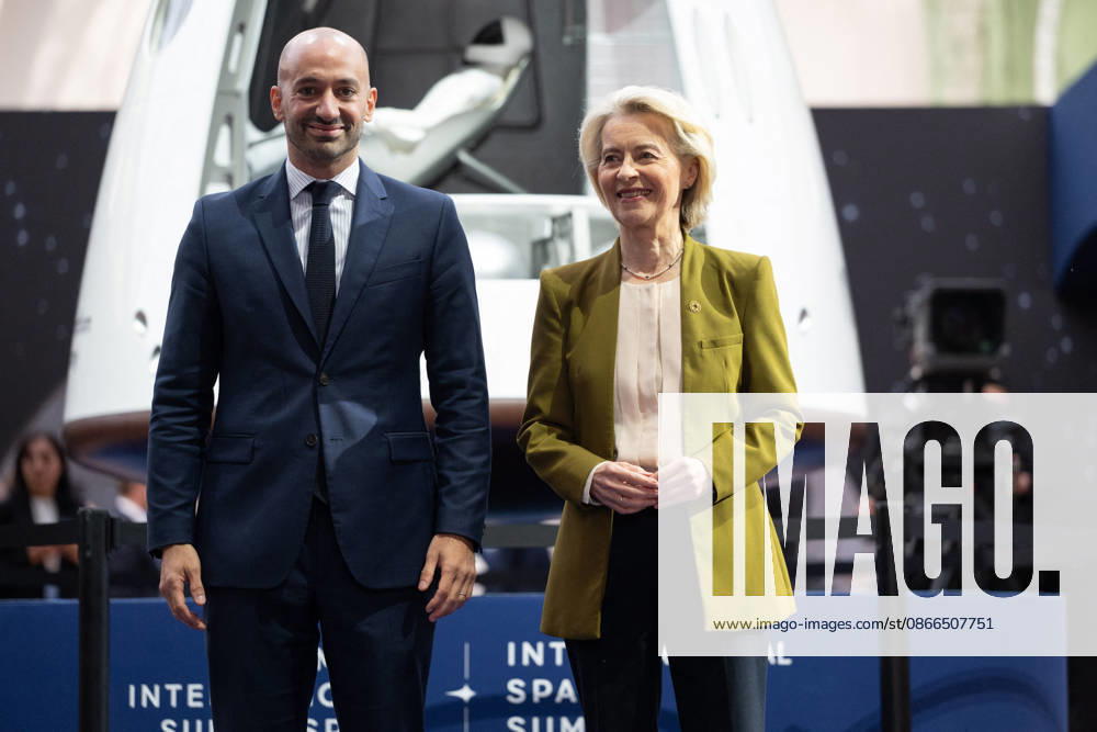 Arrivals at the International Space Summit - Paris French Junior Minister for Europe Benjamin Haddad welcomes European Commission President Ursula von der Leyen arrives at the International Space Summit at the Grand Palais in Paris, France on September 10, 2026. Photo by Jeanne Accorsini Pool ABACAPRESS.COM Paris France