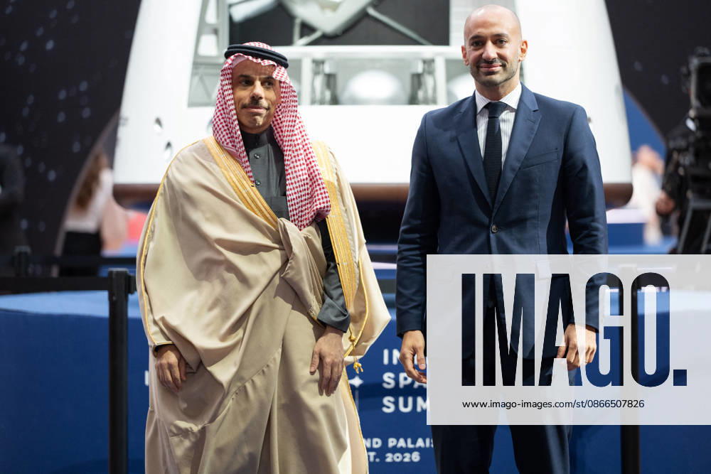 Arrivals at the International Space Summit - Paris French Junior Minister for Europe Benjamin Haddad welcomes Saudi Foreign Minister Prince Faisal bin Farhan Al-Saud at the International Space Summit at the Grand Palais in Paris, France on September 10, 2026. Photo by Jeanne Accorsini Pool ABACAPRESS.COM Paris France