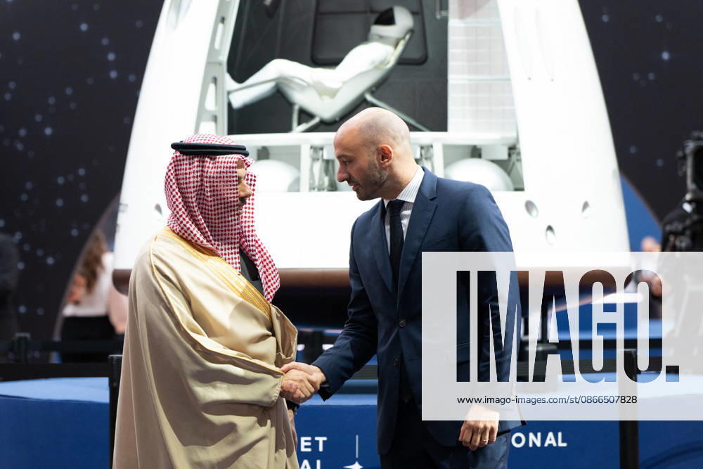 Arrivals at the International Space Summit - Paris French Junior Minister for Europe Benjamin Haddad welcomes Saudi Foreign Minister Prince Faisal bin Farhan Al-Saud at the International Space Summit at the Grand Palais in Paris, France on September 10, 2026. Photo by Jeanne Accorsini Pool ABACAPRESS.COM Paris France