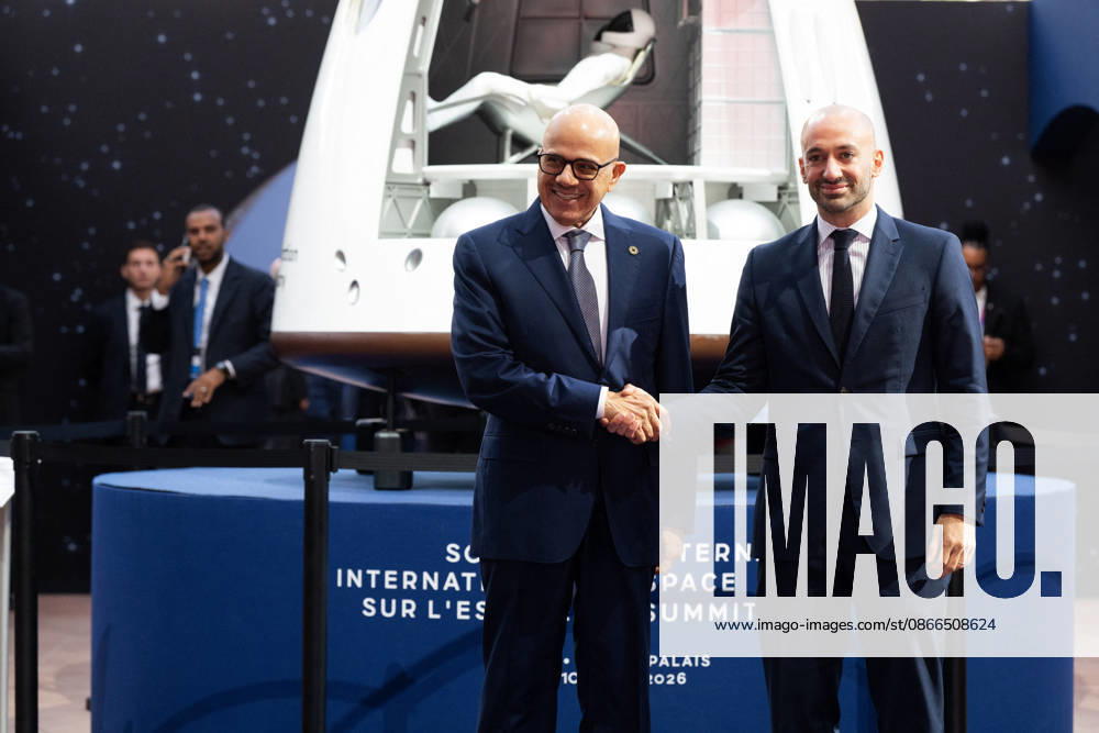 Abdullatif bin Rashid Al Zayani, Bahrain’s Minister of Foreign Affairs, and Benjamin Haddad, Minister Delegate to the Minister of Europe and Foreign Affairs, in charge of European affairs, at the Space Summit at the Grand Palais in Paris, on September 10, 2026. Nearly 1,100 companies from the space sector will also be present at the Grand Palais, demonstrating the exceptional mobilization of the global space ecosystem around this event, organized by France and Germany. The Summit will address all issues related to the development and innovation of the space sector through three key themes: 1) meeting the challenges of the global space economy through international cooperation; 2) advancing science, technology, and space exploration from an