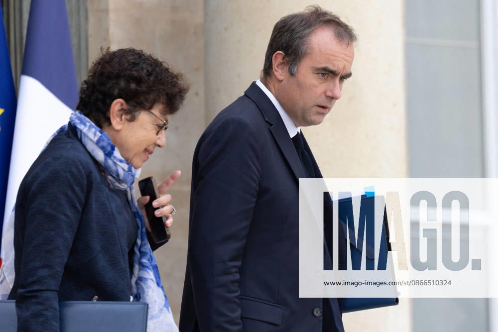 Weekly Cabinet Meeting - Paris French Environment Minister Monique Barbut and French Prime Minister Sebastien Lecornu leaving after the weekly cabinet meeting at the Elysee Palace in Paris, France on September 10, 2026. Photo by Raphael Lafargue ABACAPRESS.COM Paris France