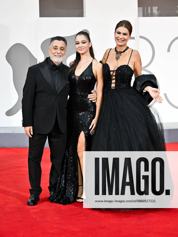 IPA88363068 - Venice, 83rd Venice International Film Festival 2026 - Night 9. Red Carpet for the film *Red Carpet UN PEU AVANT MINUIT*. Pictured: Massimiliano Caroletti, Jennifer Caroletti, Eva Henger