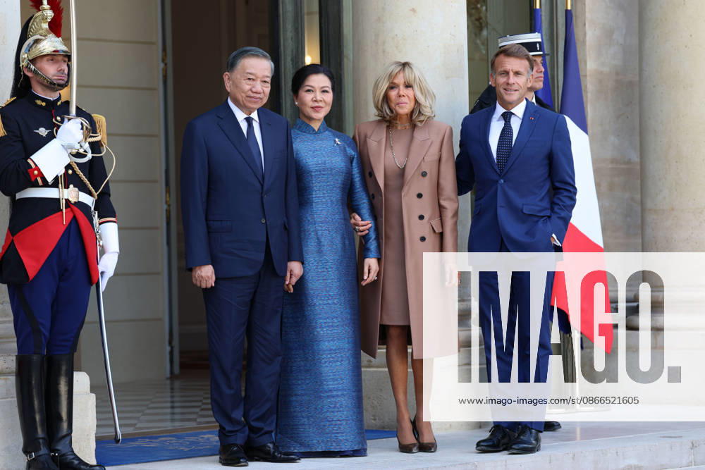 Visite officielle de Mr ToÌ‚ LaÌ‚m, PreÌsident de la ReÌpublique socialiste du Vietnam Emmanuel Macron et son épouse Brigitte Macron recoivent Mr TÔ Lâm, Président de la République socialiste du Vietnam et de Mme NGÔ Phuong Ly au Palais de l Elysée à Paris, le 10 septembre 2026. French President, Emmanuel Macron and his wife, Brigitte Macron, welcomed Mr. TÔ Lâm, President of the Socialist Republic of Vietnam, and Mrs. NGÔ Phuong Ly to the Elysée Palace in Paris on September 10, 2026.