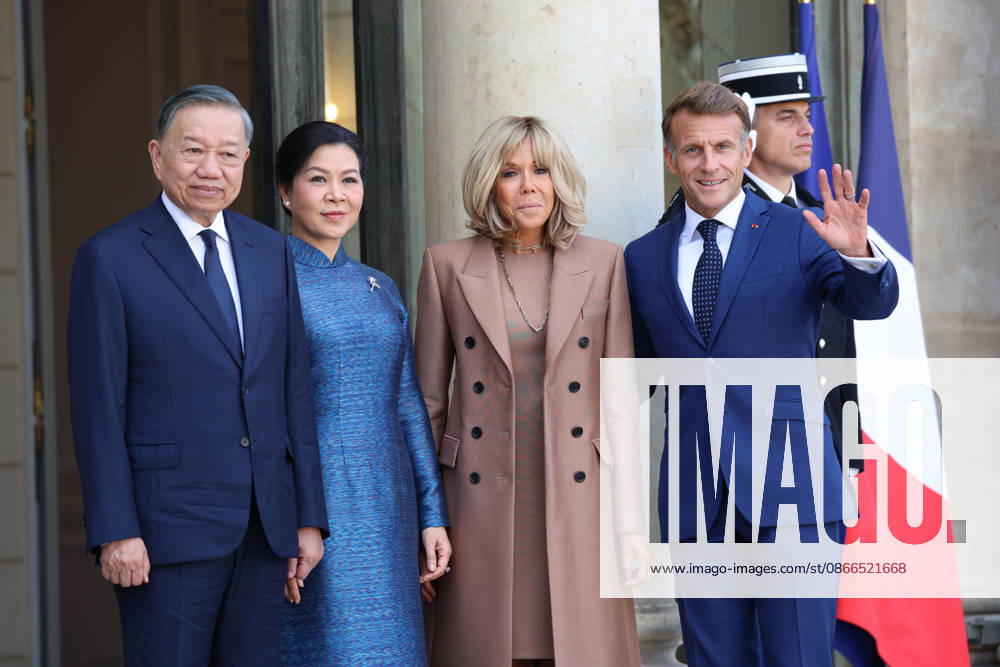 Visite officielle de Mr ToÌ‚ LaÌ‚m, PreÌsident de la ReÌpublique socialiste du Vietnam Emmanuel Macron et son épouse Brigitte Macron recoivent Mr TÔ Lâm, Président de la République socialiste du Vietnam et de Mme NGÔ Phuong Ly au Palais de l Elysée à Paris, le 10 septembre 2026. French President, Emmanuel Macron and his wife, Brigitte Macron, welcomed Mr. TÔ Lâm, President of the Socialist Republic of Vietnam, and Mrs. NGÔ Phuong Ly to the Elysée Palace in Paris on September 10, 2026.