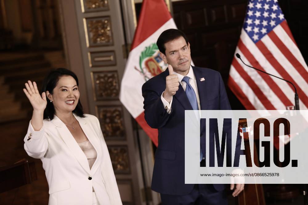 US Secretary of State Marco Rubio is welcomed by Peruvian President Keiko Fujimori in Peru LIMA, PERU - SEPTEMBER 10: U.S. Secretary of State Marco Rubio (R) meets with Peruvian President Keiko Fujimori (L) at the Government Palace on September 10, 2026, in Lima, Peru. Following his visits to Colombia and Ecuador, the Secretary of State arrived in Lima to discuss key issues on the bilateral agenda, including security, the fight against drug trafficking, and trade. Peru is also expected to become part of the so-called Shield of the Americas, a U.S.-led regional security initiative. The meeting marked the first meeting between the governments of Peru and the United States. Klebher Vasquez Anadolu Lima Peru. Editorial use only. Please get