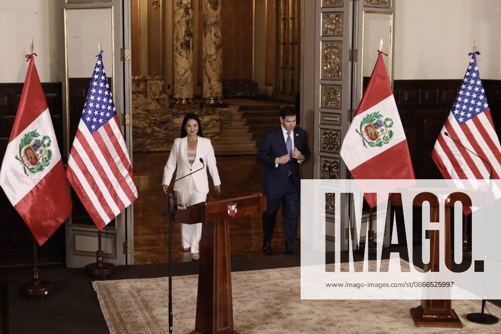 US Secretary of State Marco Rubio is welcomed by Peruvian President Keiko Fujimori in Peru LIMA, PERU - SEPTEMBER 10: U.S. Secretary of State Marco Rubio meets with Peruvian President Keiko Fujimori at the Government Palace on September 10, 2026, in Lima, Peru. Following his visits to Colombia and Ecuador, the Secretary of State arrived in Lima to discuss key issues on the bilateral agenda, including security, the fight against drug trafficking, and trade. Peru is also expected to become part of the so-called Shield of the Americas, a U.S.-led regional security initiative. The meeting marked the first meeting between the governments of Peru and the United States. Klebher Vasquez Anadolu Lima Peru. Editorial use only. Please get in touch