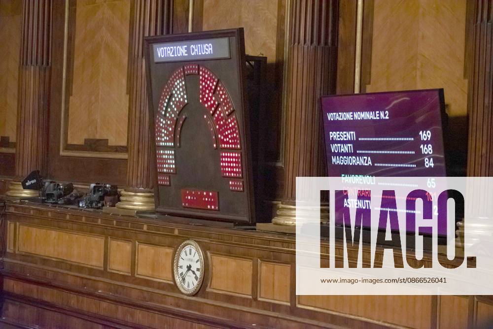 IPP Photo by Diego Nangano, Rome, September 10, 2026, Senate of the Republic: Debate on Electoral Law Reform. The photo shows a detail of the vote. Italy Photo Press World Copyright