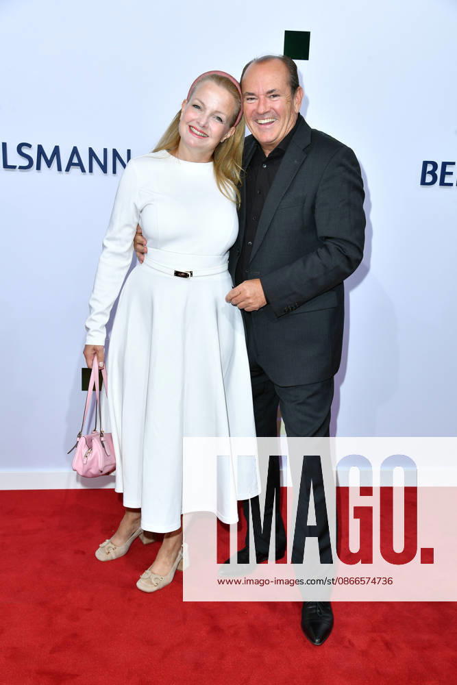 Wolfram Kons with his wife, Alexa Apermann, at the 2026 Bertelsmann Party at the Bertelsmann representative office in Berlin on September 10, 2026