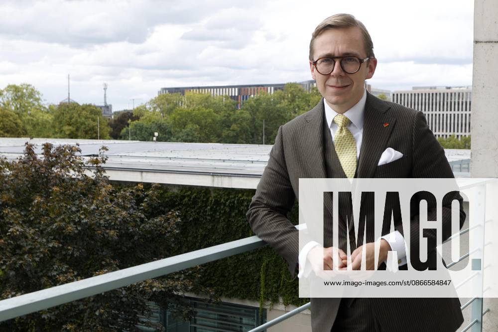 Philipp Amthor, CDU, politician, portrait at the Federal Chancellery in Berlin, Minister of State for Federal-State Relations, on the balcony of his office, Berlin, Germany