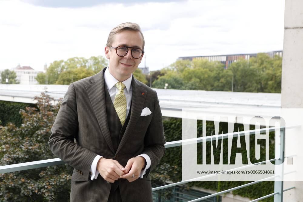 Philipp Amthor, CDU, politician, portrait at the Federal Chancellery in Berlin, Minister of State for Federal-State Relations, on the balcony of his office, Berlin, Germany
