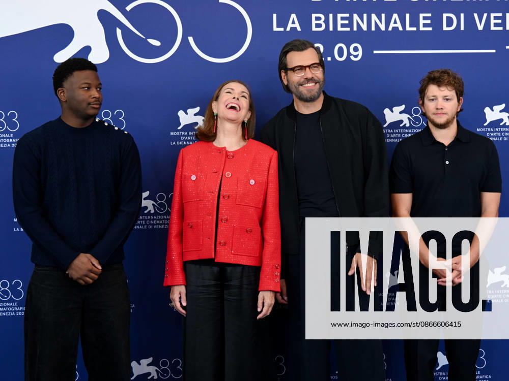 IPA88397986 - Venice, 83rd Venice International Film Festival 2026 - Day 10. Photocall for the film Un Bon Avocat (Good Lawyer). Pictured: Gédéon Ekay, Carole Bouquet, Laurent Lafitte, and Anthony Bajon