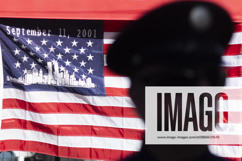 A 9 11 remembrance flag is displayed as the Los Angeles Fire Department marks the 25th anniversary of the Sept. 11 terrorist attacks at the Frank Hotchkin Memorial Training Center in Los Angeles, California, on Sept. 11, 2026. Los Angeles USA - ZUMAc68_ 20260911_zaf_c68_001