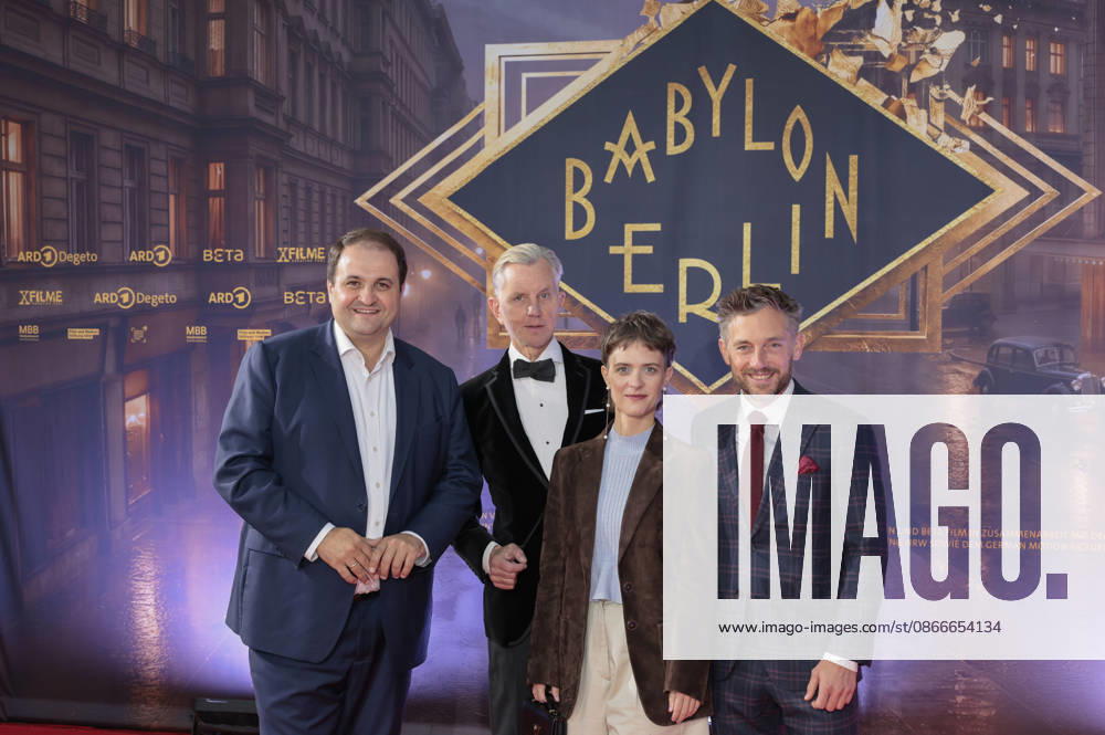 Nathanael Liminski, Max Raabe, Liv Lisa Fries, and Volker Bruch at the premiere of the fifth and final season of the TV series *Babylon Berlin* at the Naturstrom Open-Air Cinema in Cologne, September 11, 2026 Foto:xR.xSchmiegeltx xFuturexImagex babylon_6942