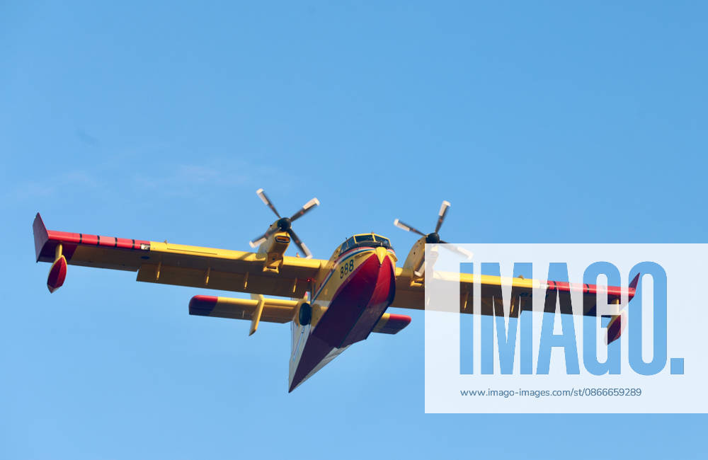 Croatia Island Wildfire A Croatian Canadair CL-415 firefighting plane fly over a wildfire near city Milna at Island Brac, Croatia on September 12, 2026. IvoxCagalj PIXSELL