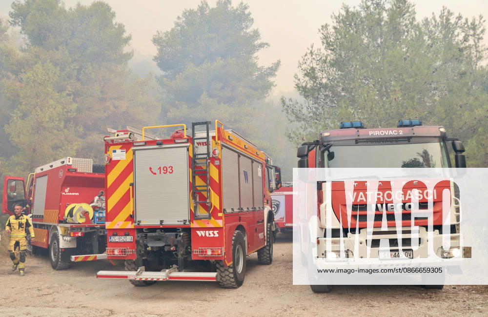 Croatia Island Wildfire Members of Croatian fire are working to extinguish a wildfire near city Milna at Island Brac, Croatia on September 12, 2026. IvoxCagalj PIXSELL