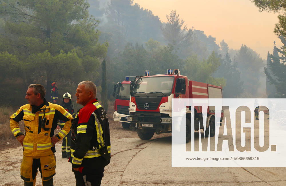 Croatia Island Wildfire Members of Croatian fire are working to extinguish a wildfire near city Milna at Island Brac, Croatia on September 12, 2026. IvoxCagalj PIXSELL