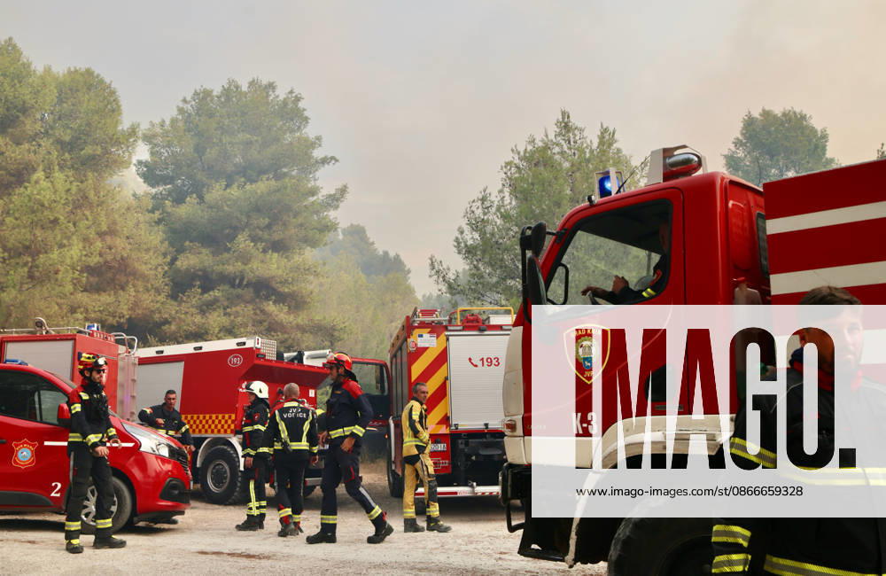 Croatia Island Wildfire Members of Croatian fire are working to extinguish a wildfire near city Milna at Island Brac, Croatia on September 12, 2026. IvoxCagalj PIXSELL