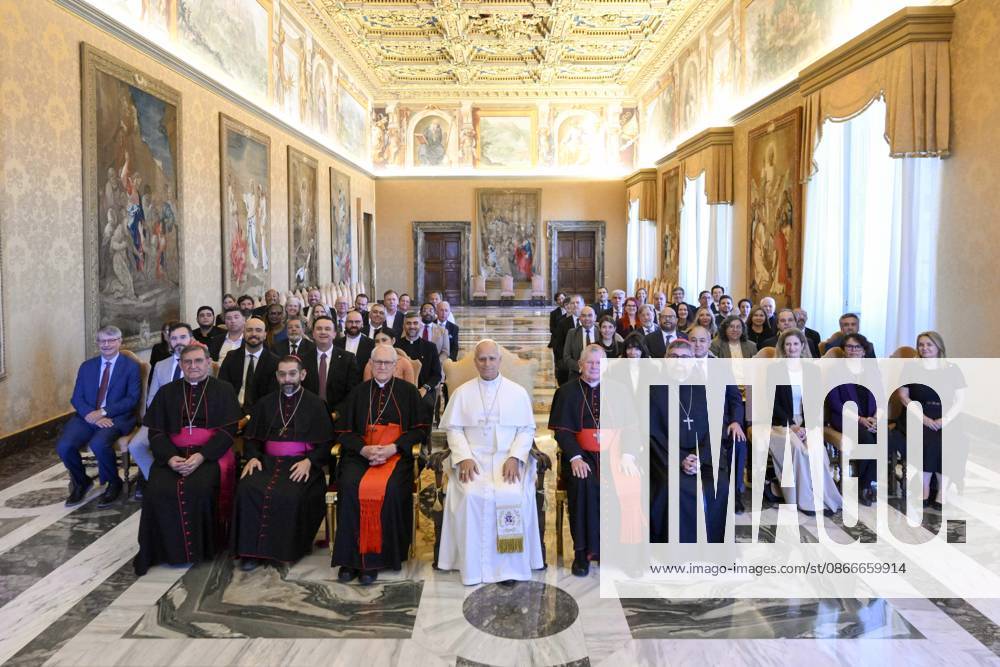 PRIVATE AUDIENCE Italy,Rome, Vatican, 2026 9 12 Pope Leo XVI receives in a private audience participants in the Fratelli tutti: North-South Social Dialogue meeting at the Vatican - NO BOOKS