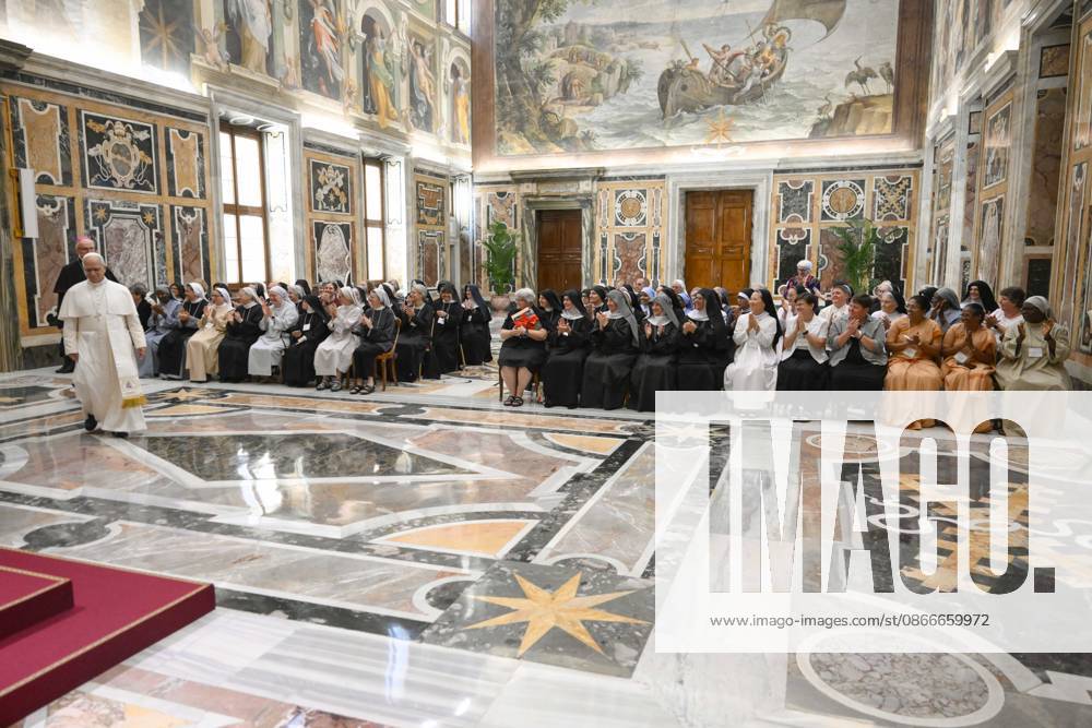PRIVATE AUDIENCE Italy,Rome, Vatican, 2026 9 12 Pope Leo XVI receives in a private audience Participants in the Symposium of the Communio Internationalis Benedictinarum at the Vatican - NO BOOKS