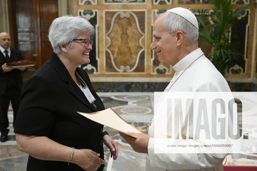 PRIVATE AUDIENCE Italy,Rome, Vatican, 2026 9 12 Pope Leo XVI receives in a private audience Participants in the Symposium of the Communio Internationalis Benedictinarum at the Vatican - NO BOOKS