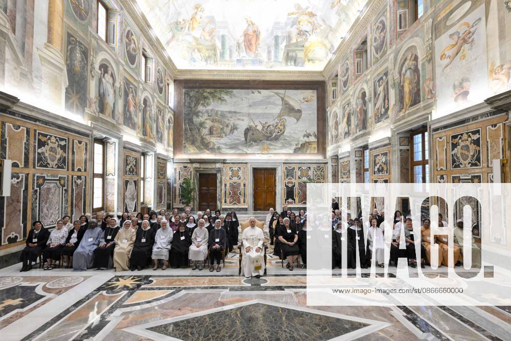 PRIVATE AUDIENCE Italy,Rome, Vatican, 2026 9 12 Pope Leo XVI receives in a private audience Participants in the Symposium of the Communio Internationalis Benedictinarum at the Vatican - NO BOOKS