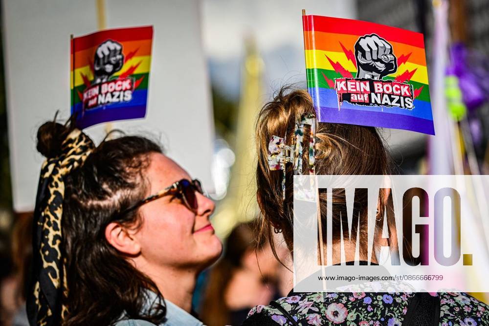 Demonstration for Social Cohesion in Berlin ** FOR ** **People gather for the closing rally of a demonstration for social cohesion at the Red City Hall in front of the TV Tower. Under the slogan Time for a Change, seven demonstration marches wound their way through th