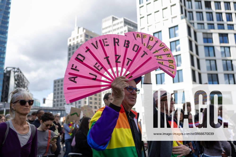 People attend a demonstration against the far-right Alternative for Germany (AfD) party in Berlin, Germany, September 12, 2026. According to police estimates, between 10,000 and 15,000 people took part in the demonstration, held in the aftermath of the AfDÃ¢â‚¬â ¢s strong result in the Saxony-Anhalt state elections and one week ahead of BerlinÃ¢â‚¬â ¢s state elections on September 20. Berlin Germany - ZUMAc291 20260912_zip_c291_003