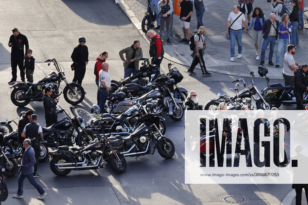 Berlin, Germany Freedom is our Religion. Under this slogan, hundreds of motorcyclists rode through Berlin to demonstrate against the abolition of freedom of association.