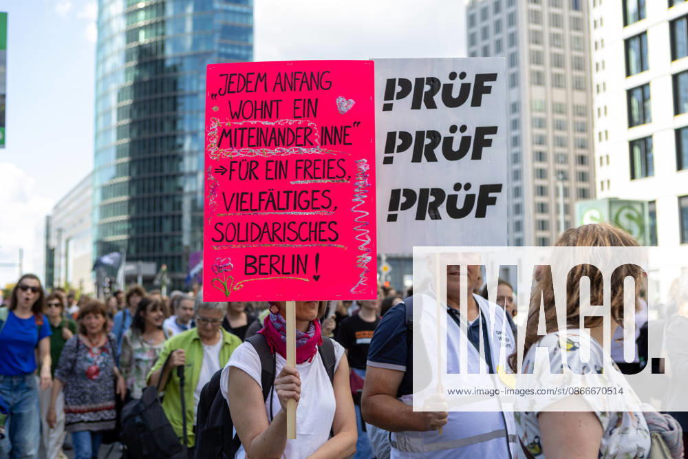 People attend a demonstration against the far-right Alternative for Germany (AfD) party in Berlin, Germany, September 12, 2026. According to police estimates, between 10,000 and 15,000 people took part in the demonstration, held in the aftermath of the AfDÃ¢â‚¬â ¢s strong result in the Saxony-Anhalt state elections and one week ahead of BerlinÃ¢â‚¬â ¢s state elections on September 20. Berlin Germany - ZUMAc291 20260912_zip_c291_006
