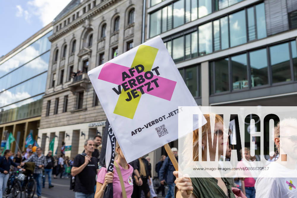 People attend a demonstration against the far-right Alternative for Germany (AfD) party in Berlin, Germany, September 12, 2026. According to police estimates, between 10,000 and 15,000 people took part in the demonstration, held in the aftermath of the AfDÃ¢â‚¬â ¢s strong result in the Saxony-Anhalt state elections and one week ahead of BerlinÃ¢â‚¬â ¢s state elections on September 20. Berlin Germany - ZUMAc291 20260912_zip_c291_008
