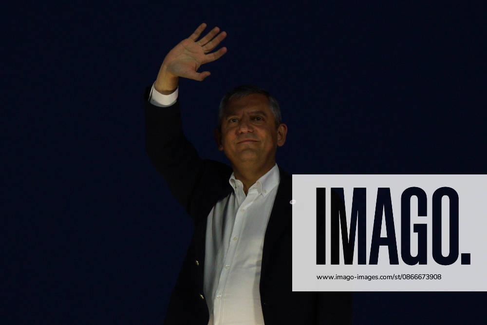 Ozgur Ozel, leader of main opposition New Party, gestures during a rally to protest the annulment and re-run of the election for the Deputy Mayor of Uskudar, which took place following the arrest of Uskudar Mayor Sinem Dedetas in Istanbul, Turkey on September 12, 2026. Uskudar Turkey - ZUMAu194 20260912_zip_u194_001
