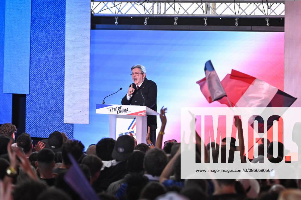 Fete de Humanite near Paris FA Founder of French leftist party La France Insoumise (LFI) Jean-Luc Melenchon delivers a speech as part of the annual Fete de l Humanite festival organised by the Communist newspaper L Humanite, in Le Plessis-Pate, south of Paris, on September 12, 2026. Photo by Firas Abdullah ABACAPRESS.COM Paris Ile-de-France France