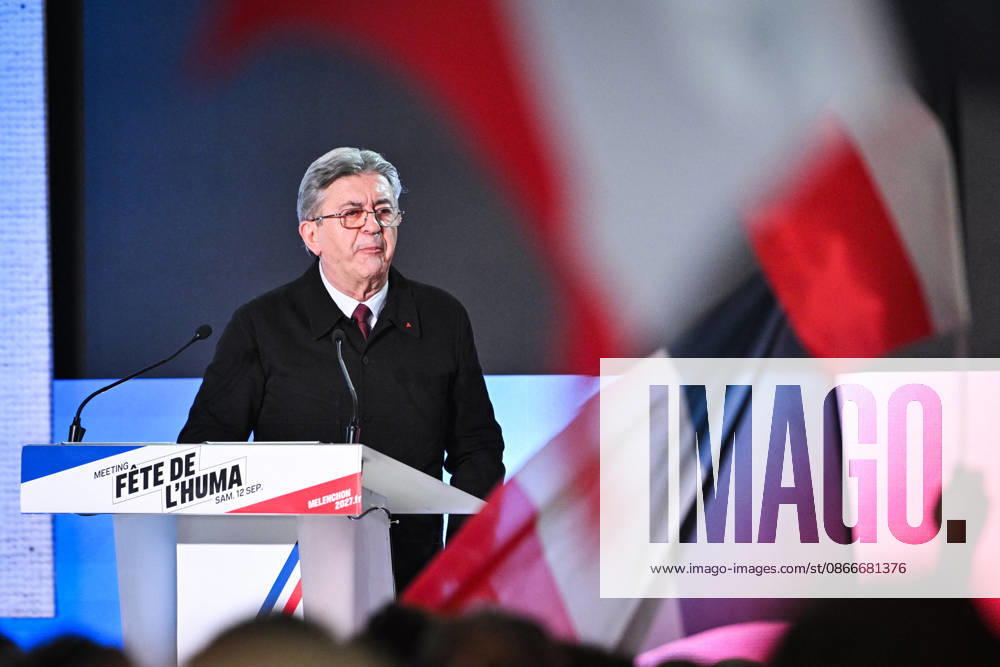 Fete de Humanite near Paris FA Founder of French leftist party La France Insoumise (LFI) Jean-Luc Melenchon delivers a speech as part of the annual Fete de l Humanite festival organised by the Communist newspaper L Humanite, in Le Plessis-Pate, south of Paris, on September 12, 2026. Photo by Firas Abdullah ABACAPRESS.COM Paris Ile-de-France France
