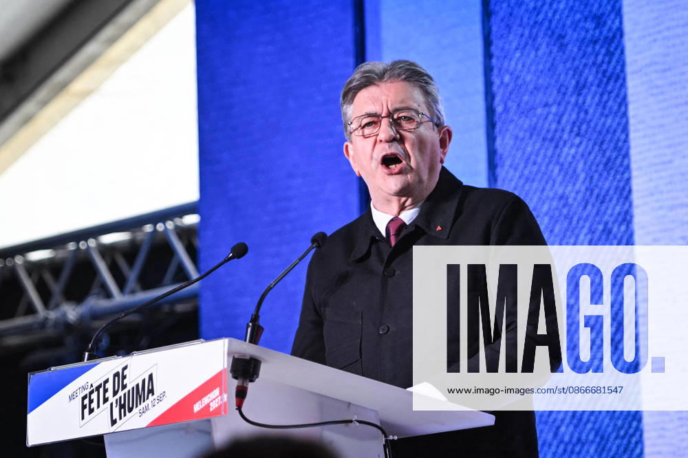Fete de Humanite near Paris FA Founder of French leftist party La France Insoumise (LFI) Jean-Luc Melenchon delivers a speech as part of the annual Fete de l Humanite festival organised by the Communist newspaper L Humanite, in Le Plessis-Pate, south of Paris, on September 12, 2026. Photo by Firas Abdullah ABACAPRESS.COM Paris Ile-de-France France
