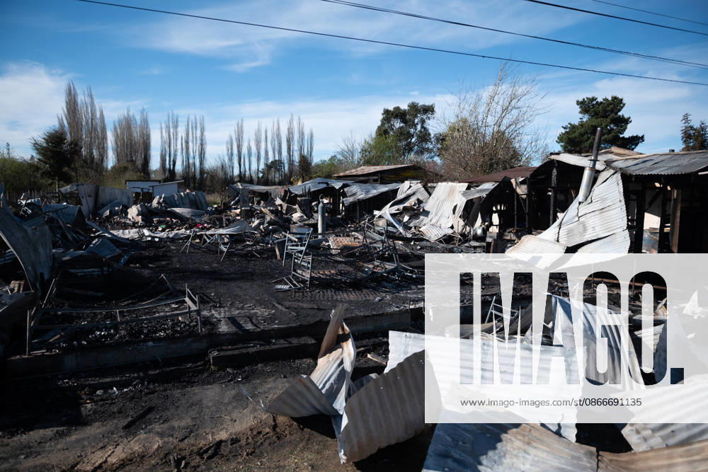(260912) -- ARAUCANIA, Sept. 12, 2026 -- This photo shows the scene of a fire in Pitrufquen, in the Araucania Region of southern Chile, on Sept. 12, 2026. At least 16 people were killed after a fire broke out on Friday evening at a nursing home in southern Chile, local media reported on Saturday. CHILE-ARAUCANIA-NURSING HOME-FIRE ZhouxJiayi