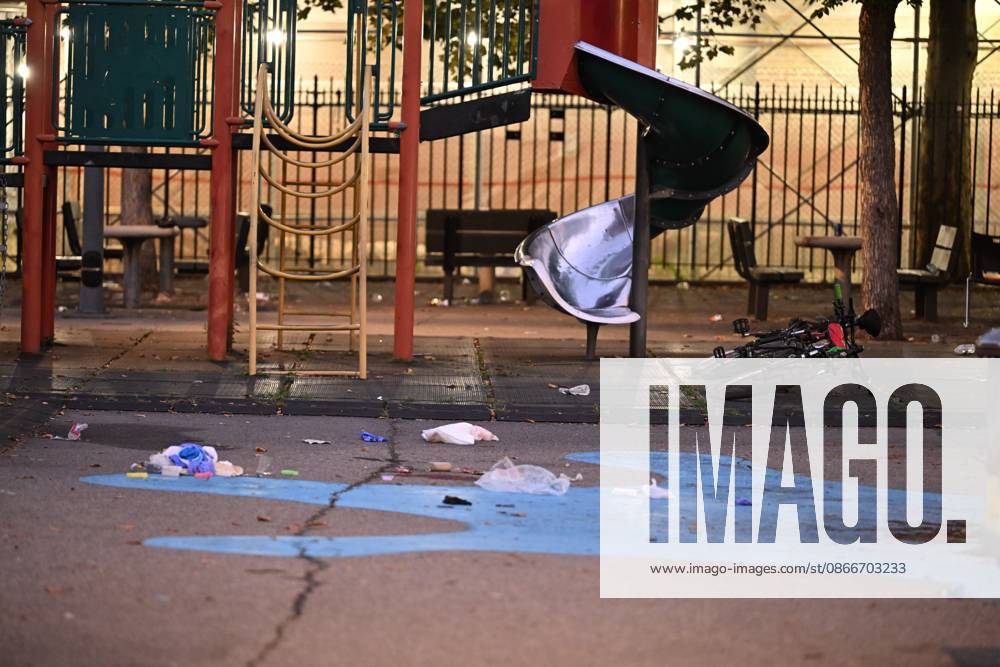 Two Men Killed In Double Homicide At Howard Playground In Brooklyn New York - 12 Sep 2026 NYPD officers work the scene in daylight hours following an overnight shooting where two men were fatally shot in the vicinity of Howard Playground at Mother Gaston Boulevard and Glenmore Avenue within the confines of the 73 precinct in Brooklyn, New York, United States. Friday evening after 10pm the shooting transpired. 35-year-old Antoine Utsey and 33-year-old Deon Miller were both shot, transported by EMS to local area hospitals where they both were pronounced dead. There are no arrests and the investigation remains ongoing. Brooklyn United States
