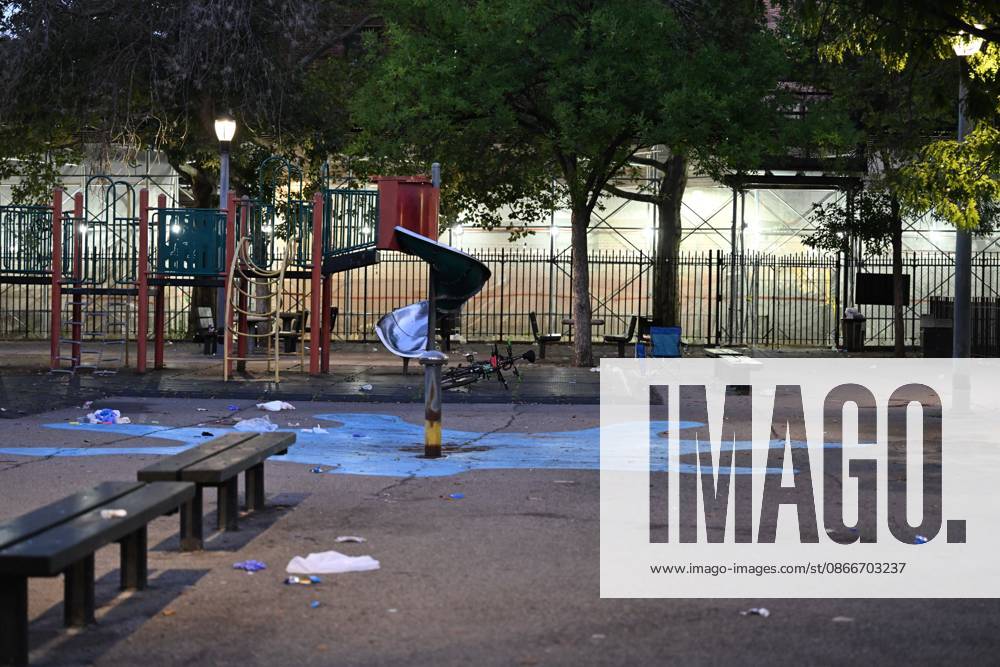 Two Men Killed In Double Homicide At Howard Playground In Brooklyn New York - 12 Sep 2026 NYPD officers work the scene in daylight hours following an overnight shooting where two men were fatally shot in the vicinity of Howard Playground at Mother Gaston Boulevard and Glenmore Avenue within the confines of the 73 precinct in Brooklyn, New York, United States. Friday evening after 10pm the shooting transpired. 35-year-old Antoine Utsey and 33-year-old Deon Miller were both shot, transported by EMS to local area hospitals where they both were pronounced dead. There are no arrests and the investigation remains ongoing. Brooklyn United States