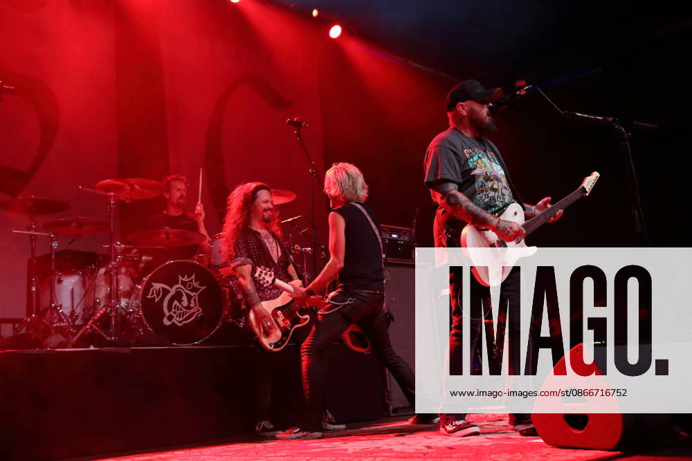 John Fred Young, Steve Jewell Jr., Ben Wells, and Chris Robertson (from left) of the band Black Stone Cherry at a concert at Huxleys Neue Welt in Berlin on September 12, 2026. Black Stone Cherry Concert in Berlin