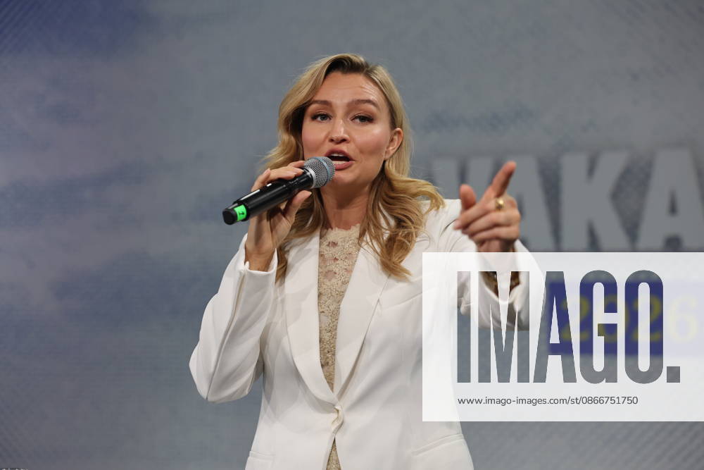 STOCKHOLM, SWEDEN, September 13, 2026: Christian Democrats party leader Ebba Busch (KD) speaks during the Christian Democrats’ election night watch party at the Fotografiska gallery in central Stockholm. STOCKHOLM, SWEDEN