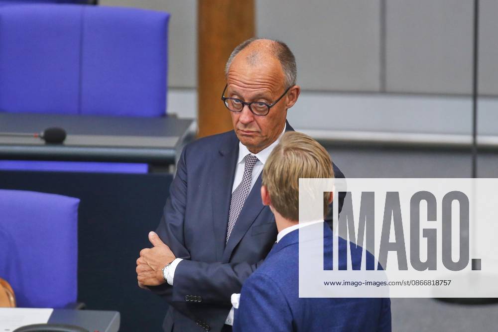German Bundestag 91st Session of the Bundestag Budget Week Friedrich Merz and Philipp Amthor, CDU