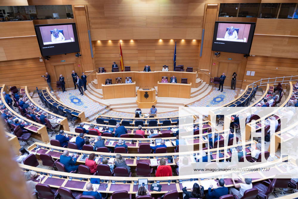 The Senate Debates the Situation in Ceuta: The Senate Chamber during a plenary session on September 15, 2026, in Madrid, Spain. The Senate plenary session is debating motions from the People’s Party regarding the security and socioeconomic future of Ceuta and Melilla, as well as the state of healthcare management in Spain. In addition, the day’s proceedings include a question period for the government with 17 questions for the ministers. SEPTEMBER 15, 2026 Jesús Hellí Madrid, Spain